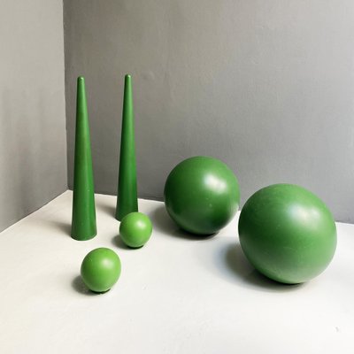 Italian Modern Green Plastic Props from Scenography, 1990s, Set of 6-GDD-1333914