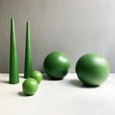 Italian Modern Green Plastic Props from Scenography, 1990s, Set of 6-GDD-1333914