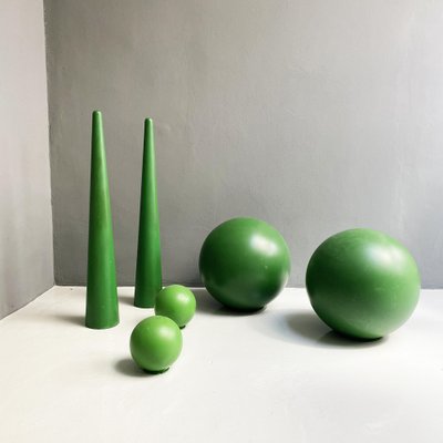 Italian Modern Green Plastic Props from Scenography, 1990s, Set of 6-GDD-1333914