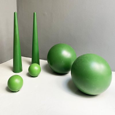 Italian Modern Green Plastic Props from Scenography, 1990s, Set of 6-GDD-1333914