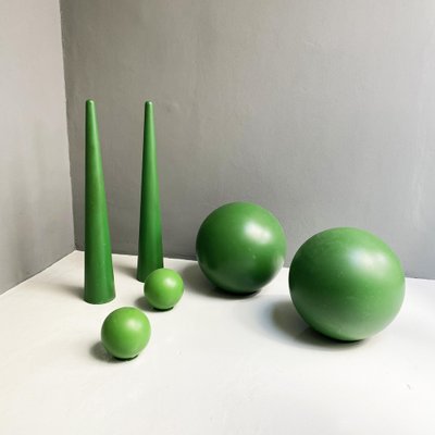 Italian Modern Green Plastic Props from Scenography, 1990s, Set of 6-GDD-1333914