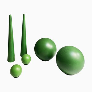 Italian Modern Green Plastic Props from Scenography, 1990s, Set of 6-GDD-1333914