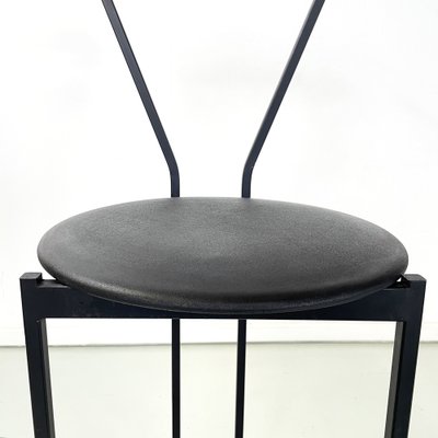 Italian Modern High Stool in Black Metal and Rubber, 1980s-GDD-1752571