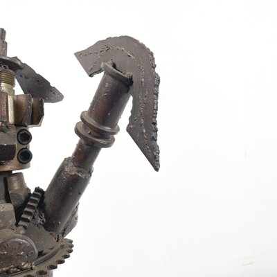 Italian Modern Industrial Human Figurine in Metal and Fused Gears, 1980s-GDD-1757577