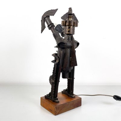 Italian Modern Industrial Human Figurine in Metal and Fused Gears, 1980s-GDD-1757577