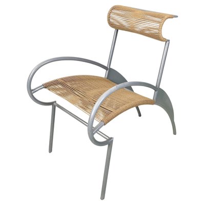 Italian Modern Juliette Chair in Rope and Gray Steel attributed to Massimo Iosa-Ghini, 1990s-GDD-1781073