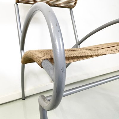 Italian Modern Juliette Chair in Rope and Gray Steel attributed to Massimo Iosa-Ghini, 1990s-GDD-1781073