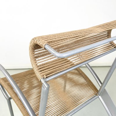 Italian Modern Juliette Chair in Rope and Gray Steel attributed to Massimo Iosa-Ghini, 1990s-GDD-1781073