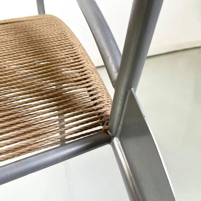 Italian Modern Juliette Chair in Rope and Gray Steel attributed to Massimo Iosa-Ghini, 1990s-GDD-1781073