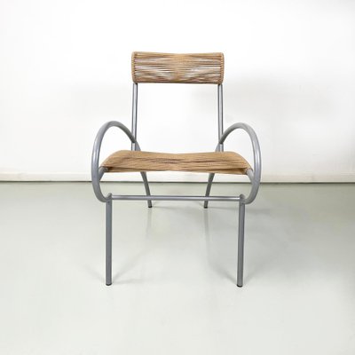 Italian Modern Juliette Chair in Rope and Gray Steel attributed to Massimo Iosa-Ghini, 1990s-GDD-1781073