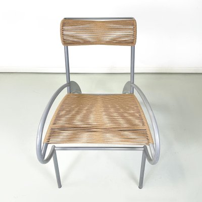 Italian Modern Juliette Chair in Rope and Gray Steel attributed to Massimo Iosa-Ghini, 1990s-GDD-1781073