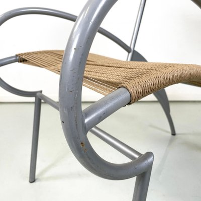 Italian Modern Juliette Chair in Rope and Gray Steel attributed to Massimo Iosa-Ghini, 1990s-GDD-1781073