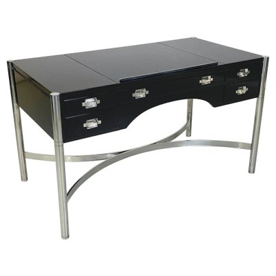 Italian Modern Lacquered Wood and Chromed Metal Desk attributed to D.i.D., 1970s-GDD-1756250