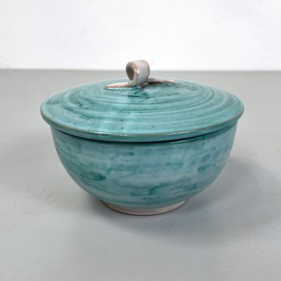 Italian Modern Light Blue Ceramic Bowl attributed to Bruno Gambone, 1970s-GDD-1781075