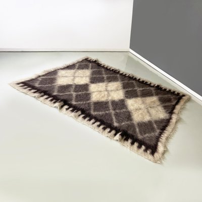 Italian Modern Long-Pile Rug in Brown and Beige Alpaca Wool, 1980s-GDD-1781085