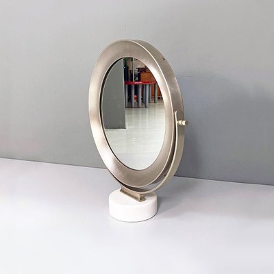 Italian Modern Marble & Steel Narciso Table Mirror by Sergio Mazza for Artemide 1970s-GDD-1344890