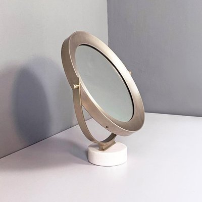 Italian Modern Marble & Steel Narciso Table Mirror by Sergio Mazza for Artemide 1970s-GDD-1344890