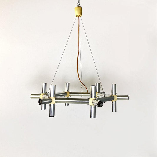 Italian Modern Metal and Plastic Atomic Chandelier by Robert Trix Haussmann, 1970s