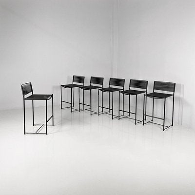 Italian Modern Metal and Plastic High Stool attributed to Giandomenico Belotti for Aliaa, 1979, Set of 6-GDD-2035228