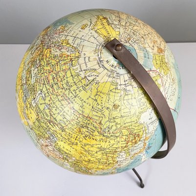 Italian Modern Metal Table Globe with Map of the World, 1960s-GDD-1761423