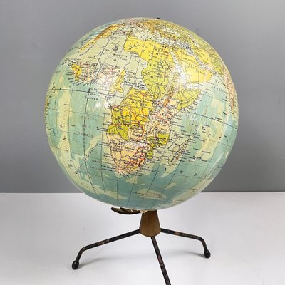 Italian Modern Metal Table Globe with Map of the World, 1960s-GDD-1761423