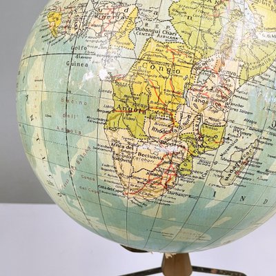 Italian Modern Metal Table Globe with Map of the World, 1960s-GDD-1761423