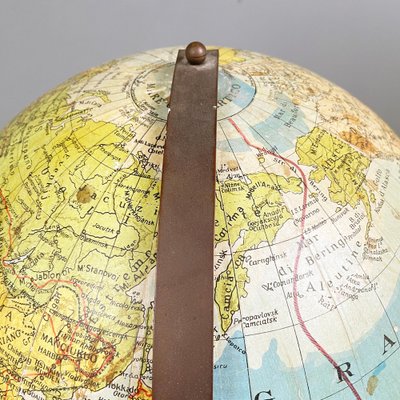 Italian Modern Metal Table Globe with Map of the World, 1960s-GDD-1761423