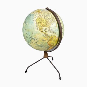 Italian Modern Metal Table Globe with Map of the World, 1960s-GDD-1761423