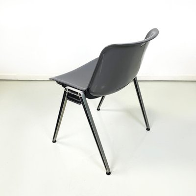 Italian Modern Modus SM 203 Chair in Gray Plastic and Aluminum attributed to Borsani Tecno, 1980s-GDD-1757584