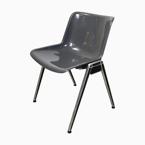 Italian Modern Modus SM 203 Chair in Gray Plastic and Aluminum attributed to Borsani Tecno, 1980s-GDD-1757584