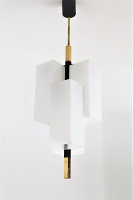 Italian Modern Pendant Light in Acrylic and Brass from Stilux Milano, 1970s-VNE-1133083