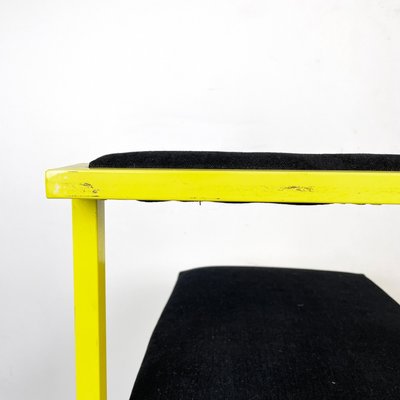 Italian Modern Rectangular Chair with Black Fabric and Yellow Metal, 1980s-GDD-1798564