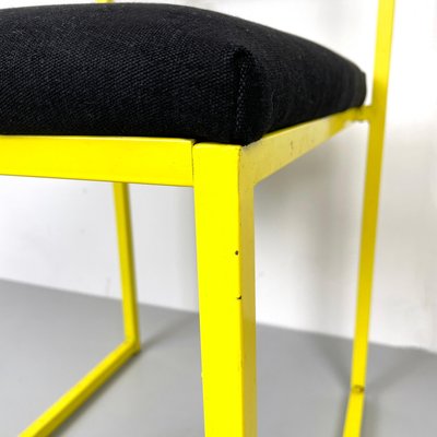 Italian Modern Rectangular Chair with Black Fabric and Yellow Metal, 1980s-GDD-1798564