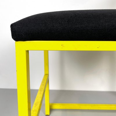 Italian Modern Rectangular Chair with Black Fabric and Yellow Metal, 1980s-GDD-1798564