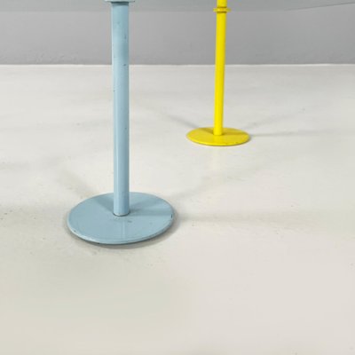 Italian Modern Rectangular Coffe Table in Glass and Colored Metal Rods, 1980s-GDD-1806602