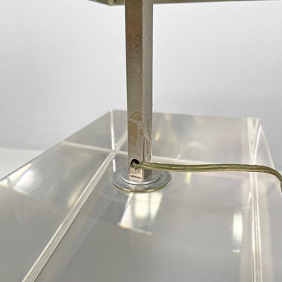 Italian Modern Rectangular Table Lamp in Metal and Transparent Acrylic Glass, 1970s-GDD-2024297