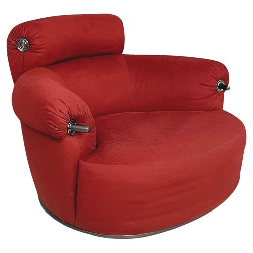 Italian Modern Red Armchair Bull attributed to Luigi Caccia Dominioni for Lily of the Valley, 1980s