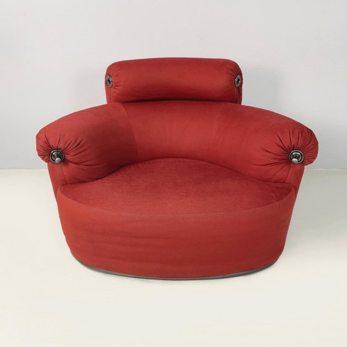 Italian Modern Red Armchair Bull attributed to Luigi Caccia Dominioni for Lily of the Valley, 1980s