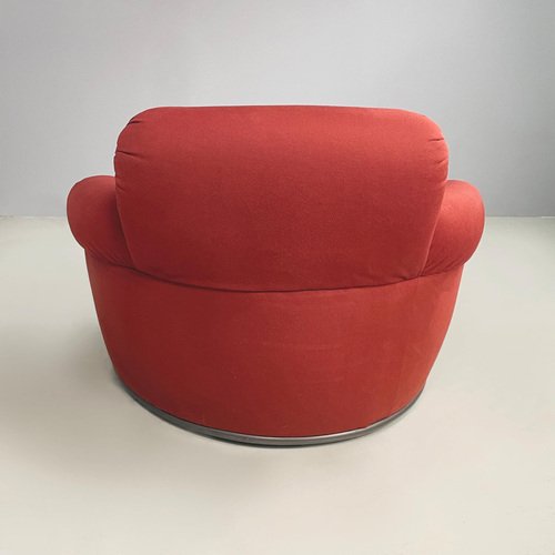 Italian Modern Red Armchair Bull attributed to Luigi Caccia Dominioni for Lily of the Valley, 1980s