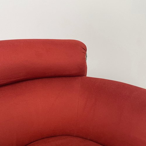 Italian Modern Red Armchair Bull attributed to Luigi Caccia Dominioni for Lily of the Valley, 1980s