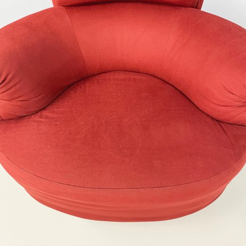 Italian Modern Red Armchair Bull attributed to Luigi Caccia Dominioni for Lily of the Valley, 1980s