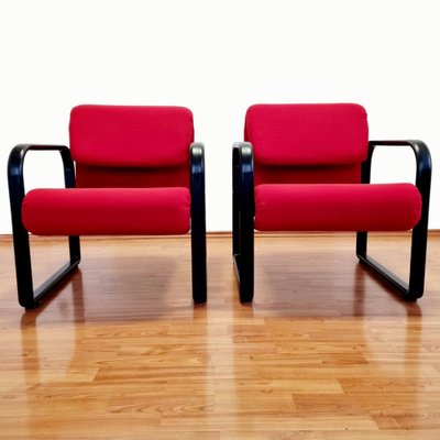 Italian Modern Red Armchairs from Arflex, Italy, 1990s, Set of 2-PUG-1453066