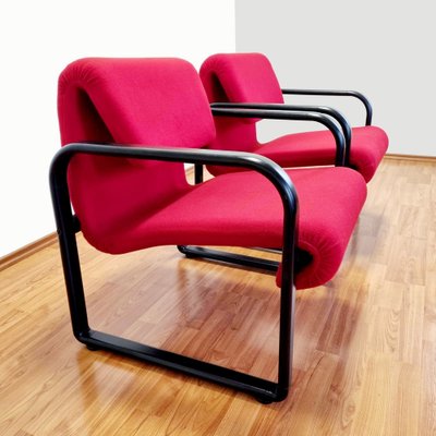 Italian Modern Red Armchairs from Arflex, Italy, 1990s, Set of 2-PUG-1453066