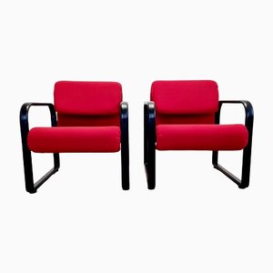 Italian Modern Red Armchairs from Arflex, Italy, 1990s, Set of 2-PUG-1453066