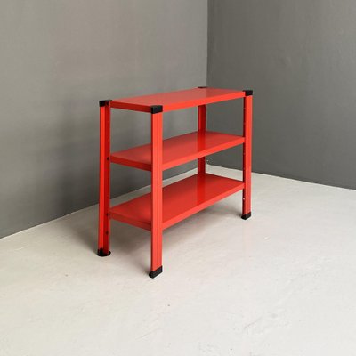 Italian Modern Red Metal Bookcase, 1980s-GDD-1383222