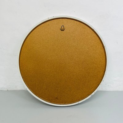 Italian Modern Round White Wood Wall Mirror, 1980s-GDD-1327043