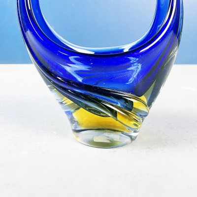 Italian Modern Sculpture in Blue and Yellow Murano Glass, 1970s-GDD-1394548