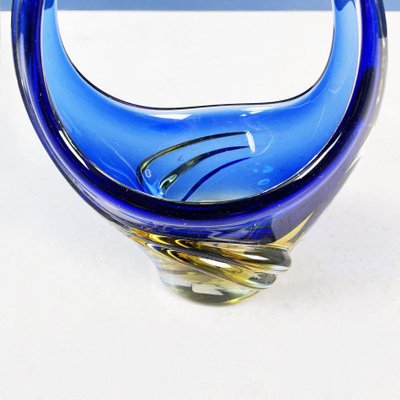 Italian Modern Sculpture in Blue and Yellow Murano Glass, 1970s-GDD-1394548