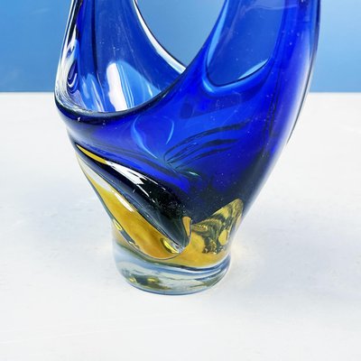 Italian Modern Sculpture in Blue and Yellow Murano Glass, 1970s-GDD-1394548