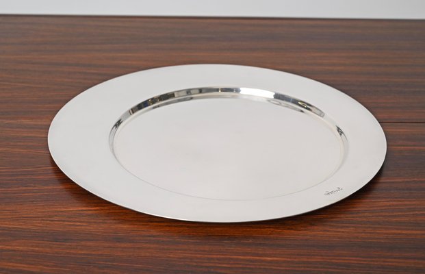 Italian Modern Silver Plated Serving Plate by Gio Ponti, 1980s-JDR-1804943